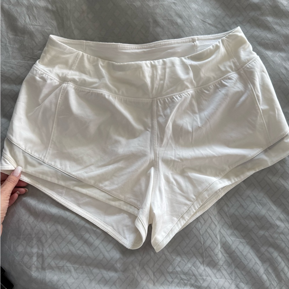 Lululemon White Athletic Shorts Size 8